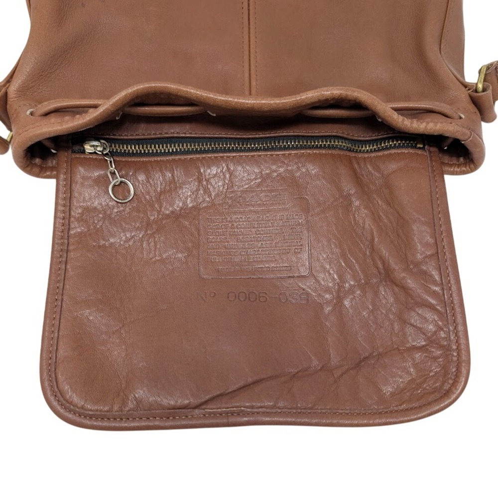 Vintage Coach 4021 Drawstring Pocket Bucket Bag Cocoa Brown Leather Rare 1990s - Picture 5 of 12